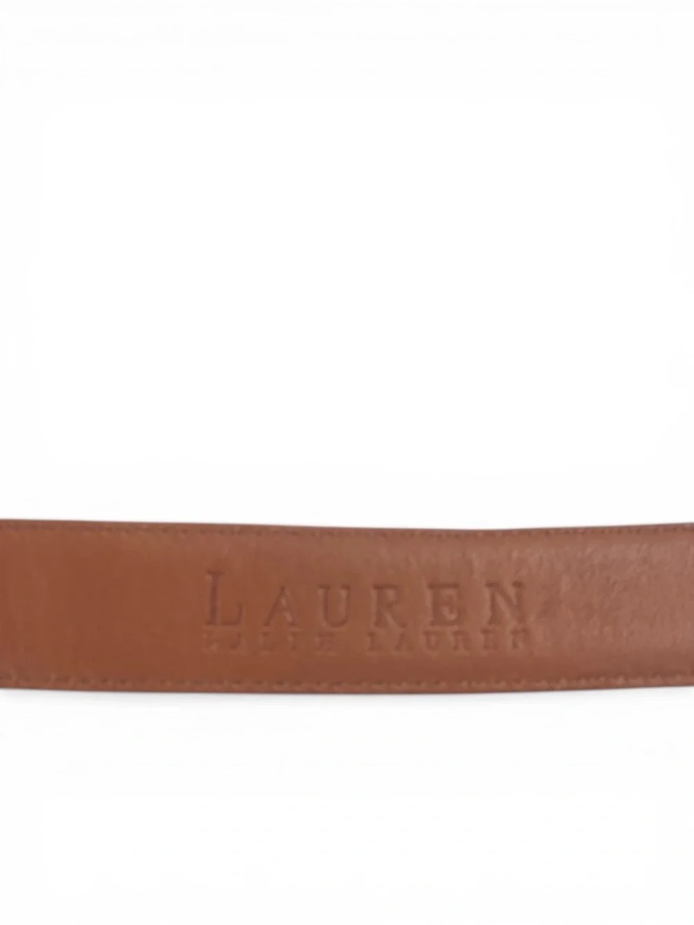 Lauren Ralph Lauren LRL Italian Leather Croc Embossed Belt in Brown Size L